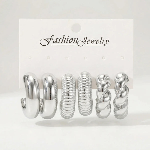 Dropelle - Chunky Hoop And Waterdrop Earring Set Aya5912402