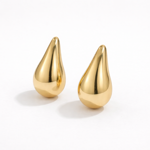 Dropelle - Chunky Hoop And Waterdrop Earring Set