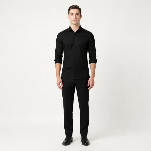 Flexaro - Wrinkle-Resistant Stretch Dress Shirt Black