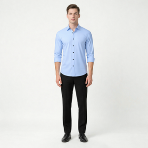 Flexaro - Wrinkle-Resistant Stretch Dress Shirt Light Blue