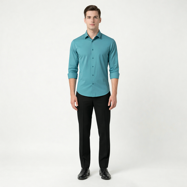 Flexaro - Wrinkle-Resistant Stretch Dress Shirt Navy