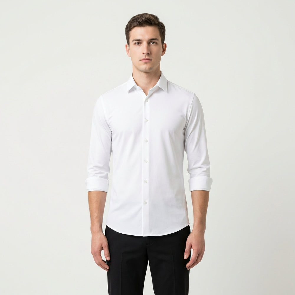 Flexaro - Wrinkle-Resistant Stretch Dress Shirt White
