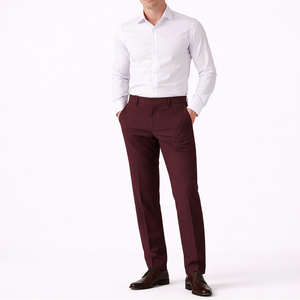 Flexivo - 4-Way Stretch Classic Dress Pants Burgundy