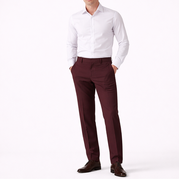 Flexivo - 4-Way Stretch Classic Dress Pants Burgundy