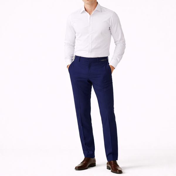 Flexivo - 4-Way Stretch Classic Dress Pants Navy Blue