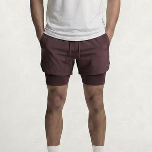 Flexrun - 2-In-1 Men's Athletic Shorts Gray