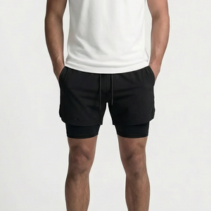 Flexrun - 2-In-1 Men's Athletic Shorts Black