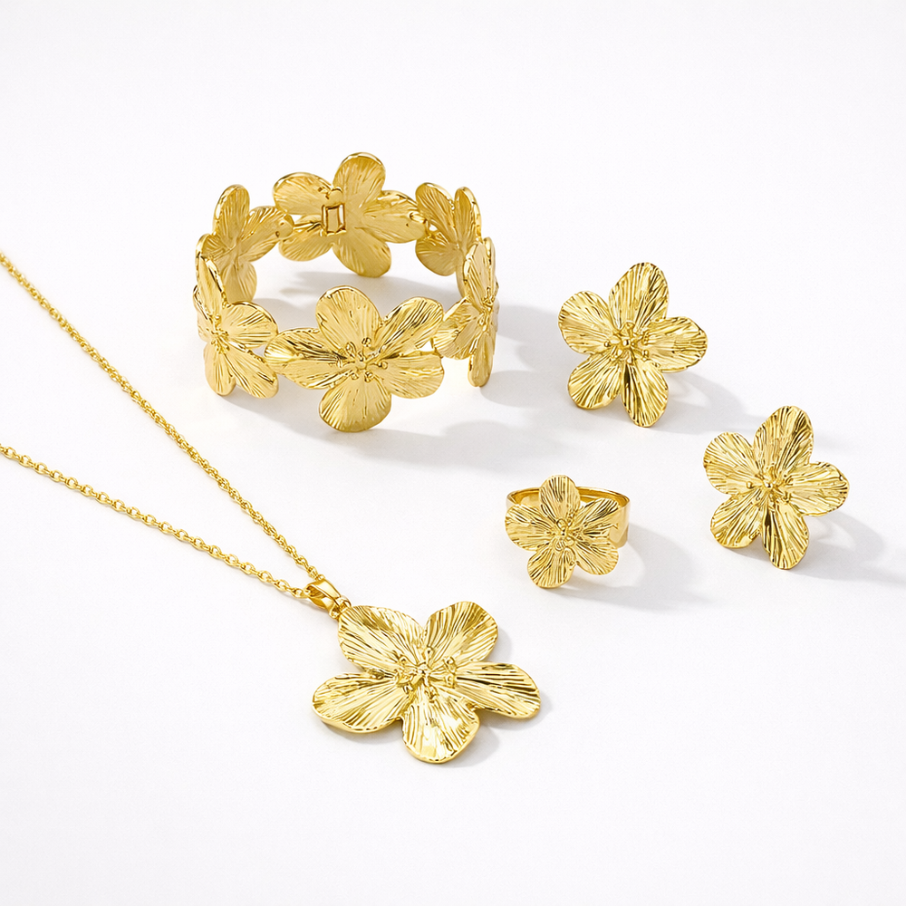 Florenza - 5-Piece Floral Motif Jewelry Set