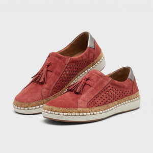 Flovrex - Slip-On Flat Sneaker With Tassel Detail Red