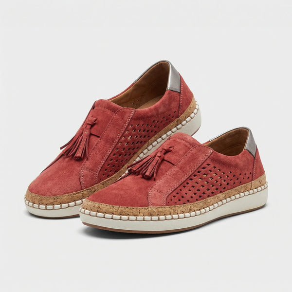 Flovrex - Slip-On Flat Sneaker With Tassel Detail Red
