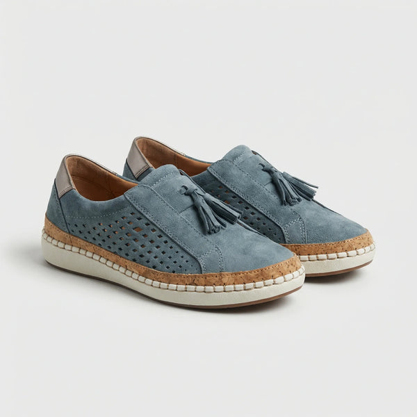 Flovrex - Slip-On Flat Sneaker With Tassel Detail Blue