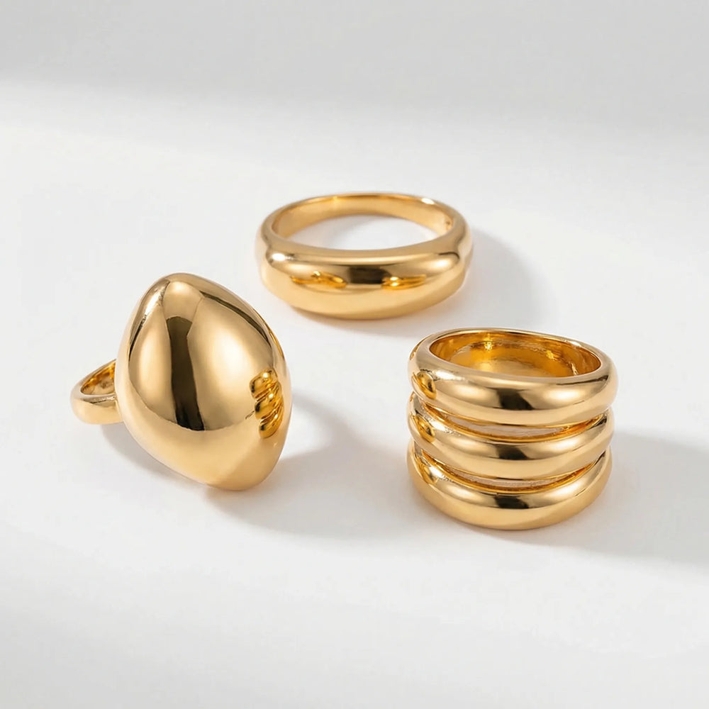 Geometrik - Adjustable Open Geometric Ring Set
