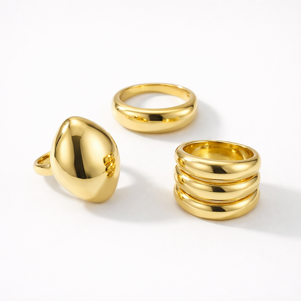 Geometrik - Adjustable Open Geometric Ring Set