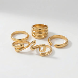 Geometrik - Adjustable Open Geometric Ring Set B