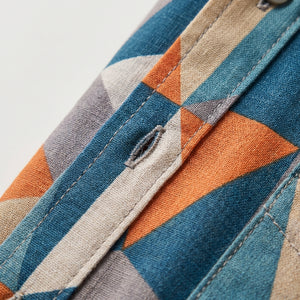 Hazella - Geometric Print Button-Down Blouse