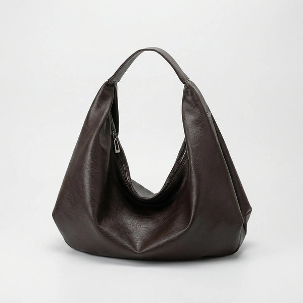 Hobalyn - Large Hobo Shoulder Crossbody Bag Coffee - Type A