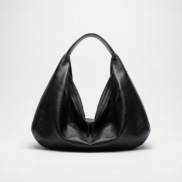 Hobalyn - Large Hobo Shoulder Crossbody Bag Black - Type A