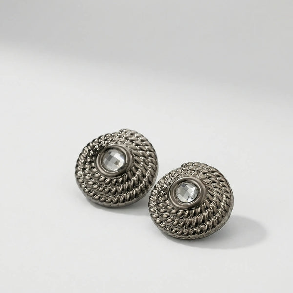 Knotara - Glossy Gold-Tone Knot Stud Earrings Rose Gold 1