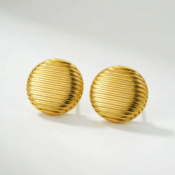 Knotara - Glossy Gold-Tone Knot Stud Earrings Gold 3