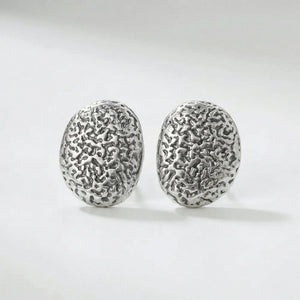 Knotara - Glossy Gold-Tone Knot Stud Earrings Silver 2