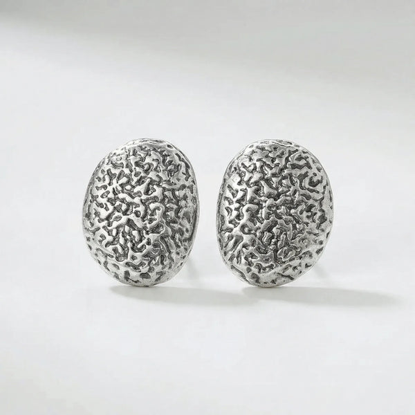 Knotara - Glossy Gold-Tone Knot Stud Earrings Silver 2