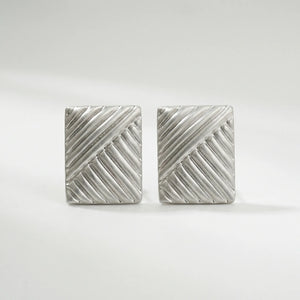 Knotara - Glossy Gold-Tone Knot Stud Earrings Silver 5