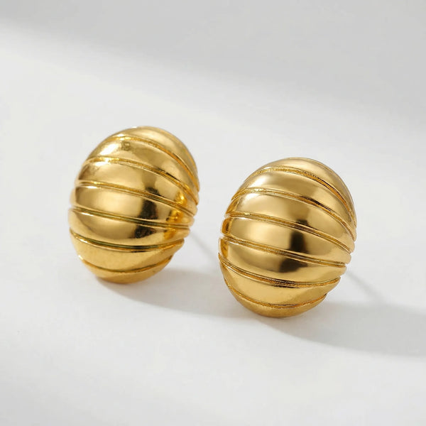 Knotara - Glossy Gold-Tone Knot Stud Earrings Gold 4
