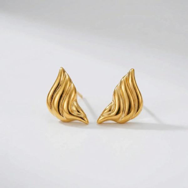 Knotara - Glossy Gold-Tone Knot Stud Earrings Gold 5