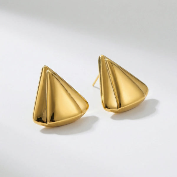 Knotara - Glossy Gold-Tone Knot Stud Earrings Gold 6