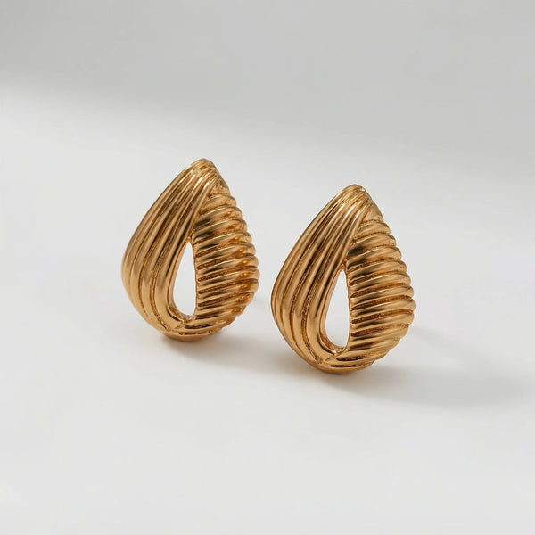 Knotara - Glossy Gold-Tone Knot Stud Earrings Bronze 1