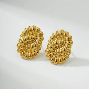 Knotara - Glossy Gold-Tone Knot Stud Earrings Gold 1