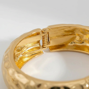 Leaforra - Chunky Irregular Cuff Bangle Bracelet