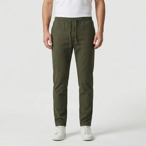 Luncero - Slim Fit Stretch Drawstring Pants Army Green