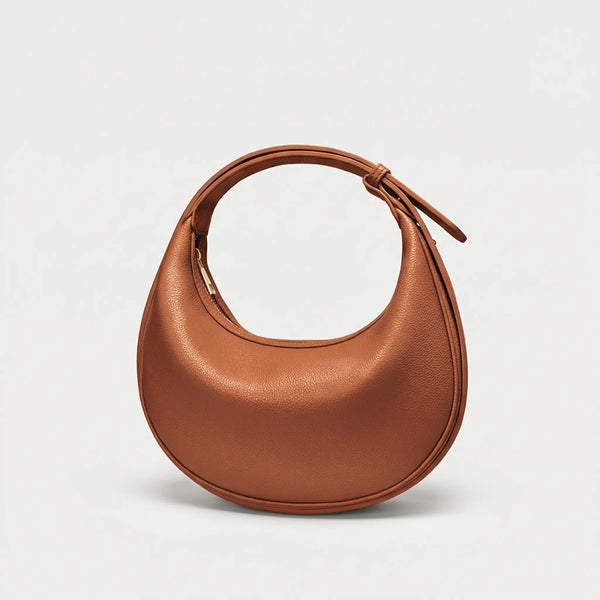 Lunvera - Half-Moon Minimalist Shoulder Bag Brown