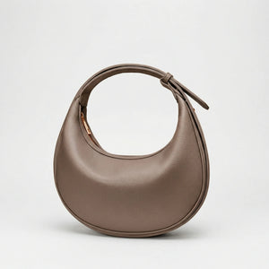 Lunvera - Half-Moon Minimalist Shoulder Bag Dark Brown