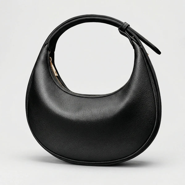 Lunvera - Half-Moon Minimalist Shoulder Bag Black
