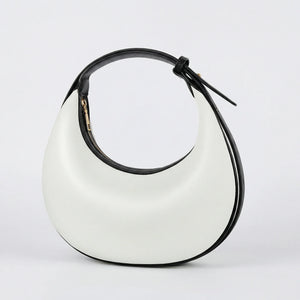 Lunvera - Half-Moon Minimalist Shoulder Bag Black And White