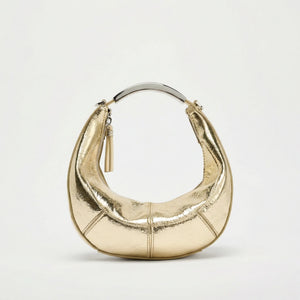 Luxenne - Structured Mini Shoulder Handbag Gold Handle Gold