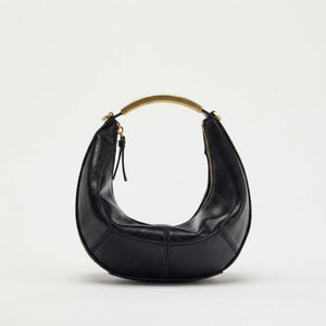 Luxenne - Structured Mini Shoulder Handbag Gold Handle Black