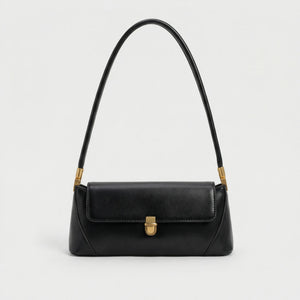 Luxette - Solid Color Underarm Shoulder Bag Black