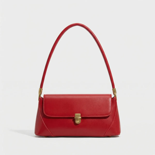 Luxette - Solid Color Underarm Shoulder Bag Red