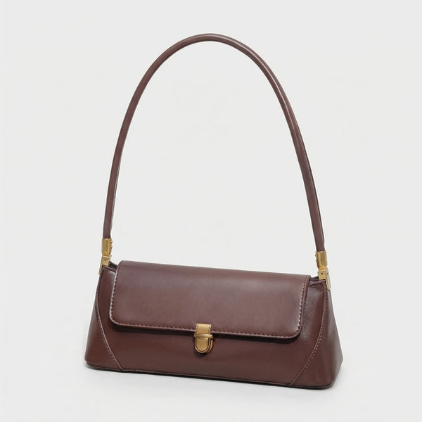Luxette - Solid Color Underarm Shoulder Bag Coffee