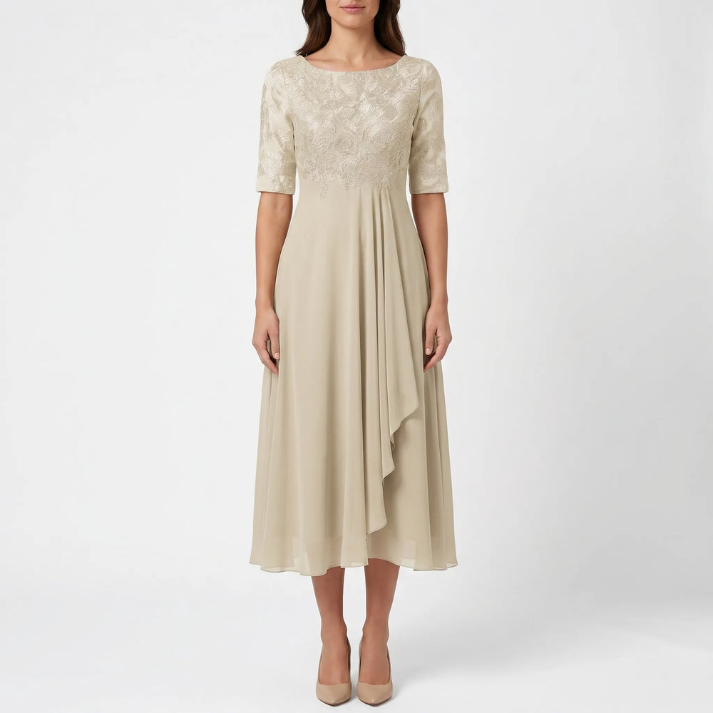 Midirel - Flowy A-Line Midi Dress For Women