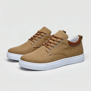 Pavoro - Flat Sole Lace-Up Sneaker For Men Brown