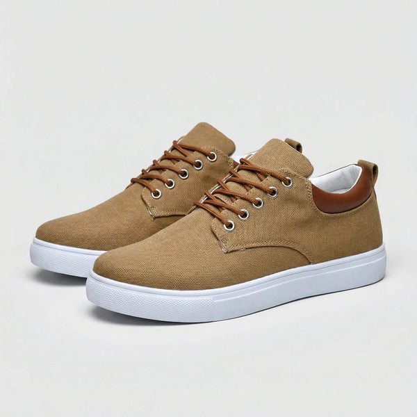 Pavoro - Flat Sole Lace-Up Sneaker For Men Brown