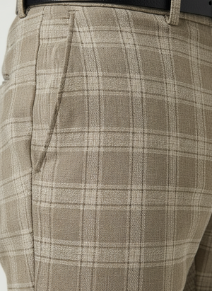 Plaidex - Slim Fit Plaid Chino Pants