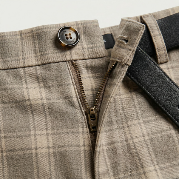 Plaidex - Slim Fit Plaid Chino Pants