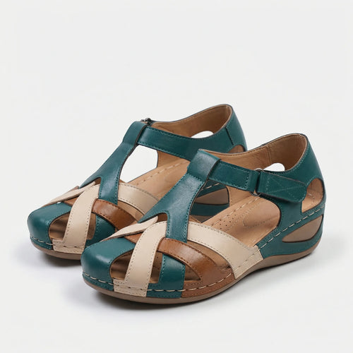 Retrava - Vintage-Style Womens Orthopedic Sandal Green