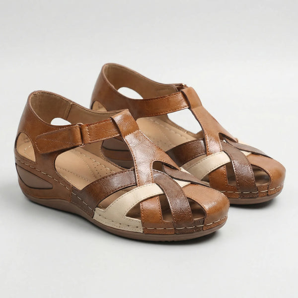 Retrava - Vintage-Style Womens Orthopedic Sandal Brown