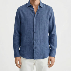 Rovlax - Relaxed Oversize Button-Down Shirt Blue